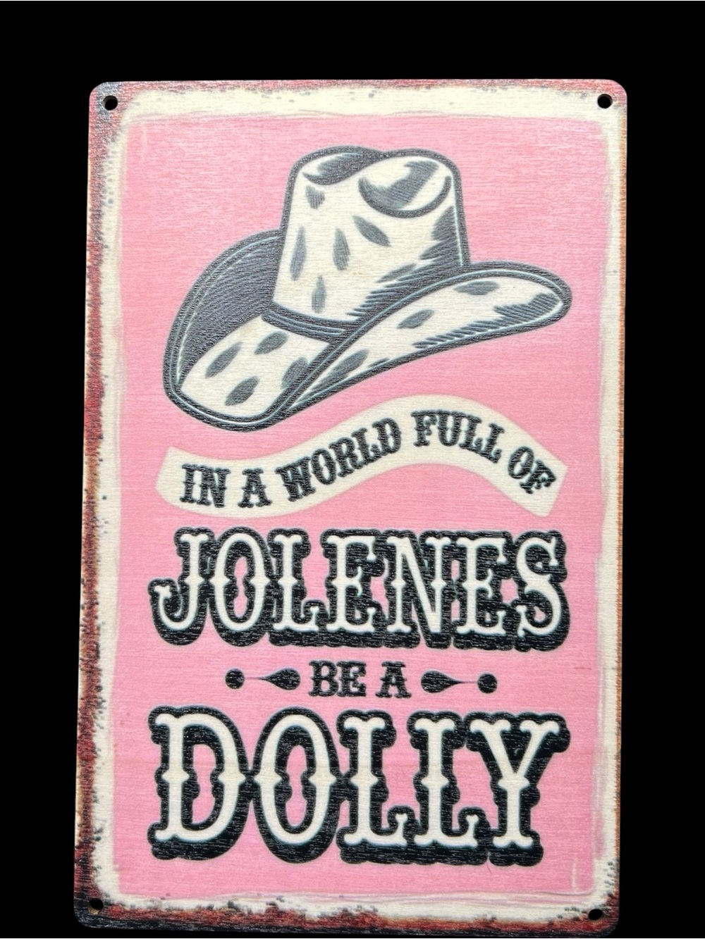 In a World Full of Jolenes Be a Dolly Pink Wall Sign 🤠🎀💗